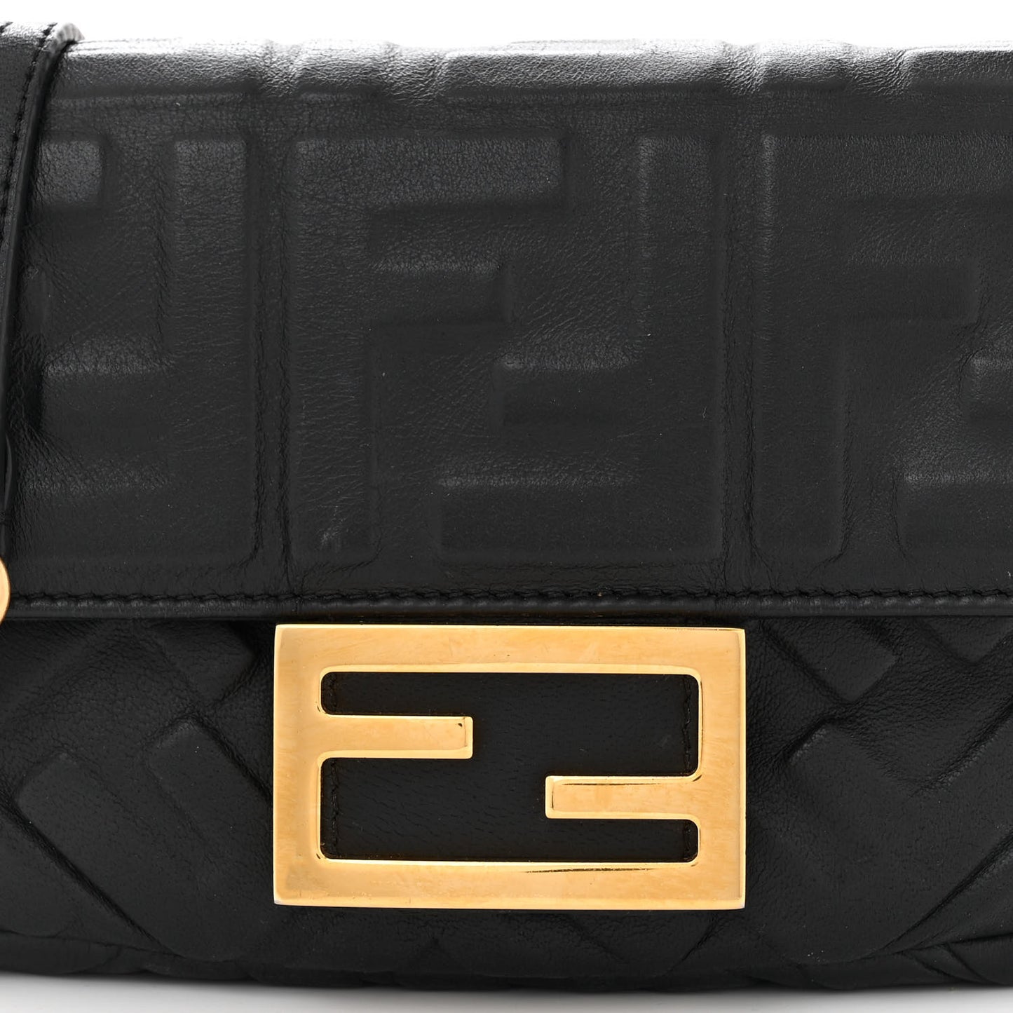 Nappa FF 1974 Embossed Mini Baguette Black