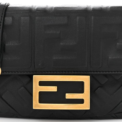 Fendi Nappa FF 1974 Embossed Mini Baguette Black 8 of 11