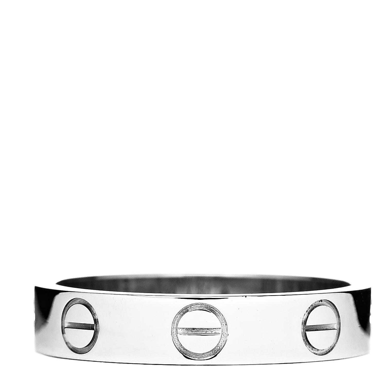 Cartier 18K White Gold 3.5mm LOVE Wedding Band Ring 49 4.75 3 of 4