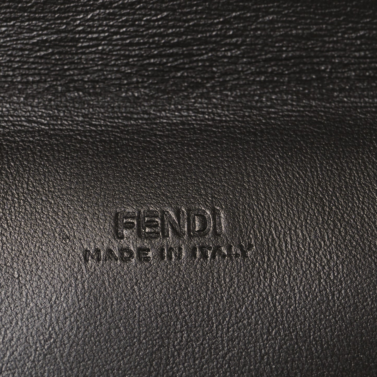 Vitello Soft F is Fendi Bi-Color FF 1974 Embossed Envelope Pouch Maya Black