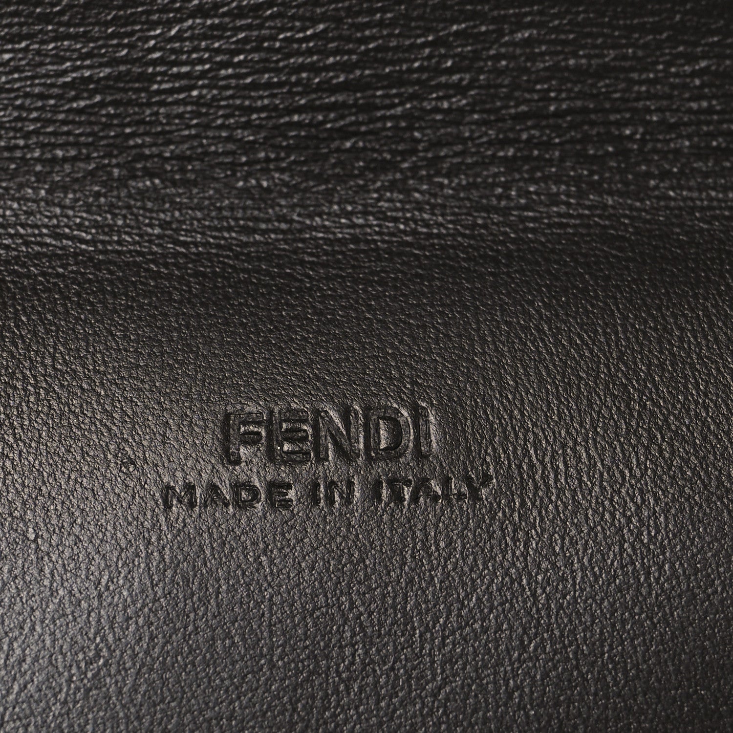 Fendi Vitello Soft F is Fendi Bi-Color FF 1974 Embossed Envelope Pouch Maya Black 5 of 8