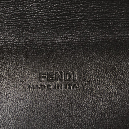 Fendi Vitello Soft F is Fendi Bi-Color FF 1974 Embossed Envelope Pouch Maya Black 5 of 8