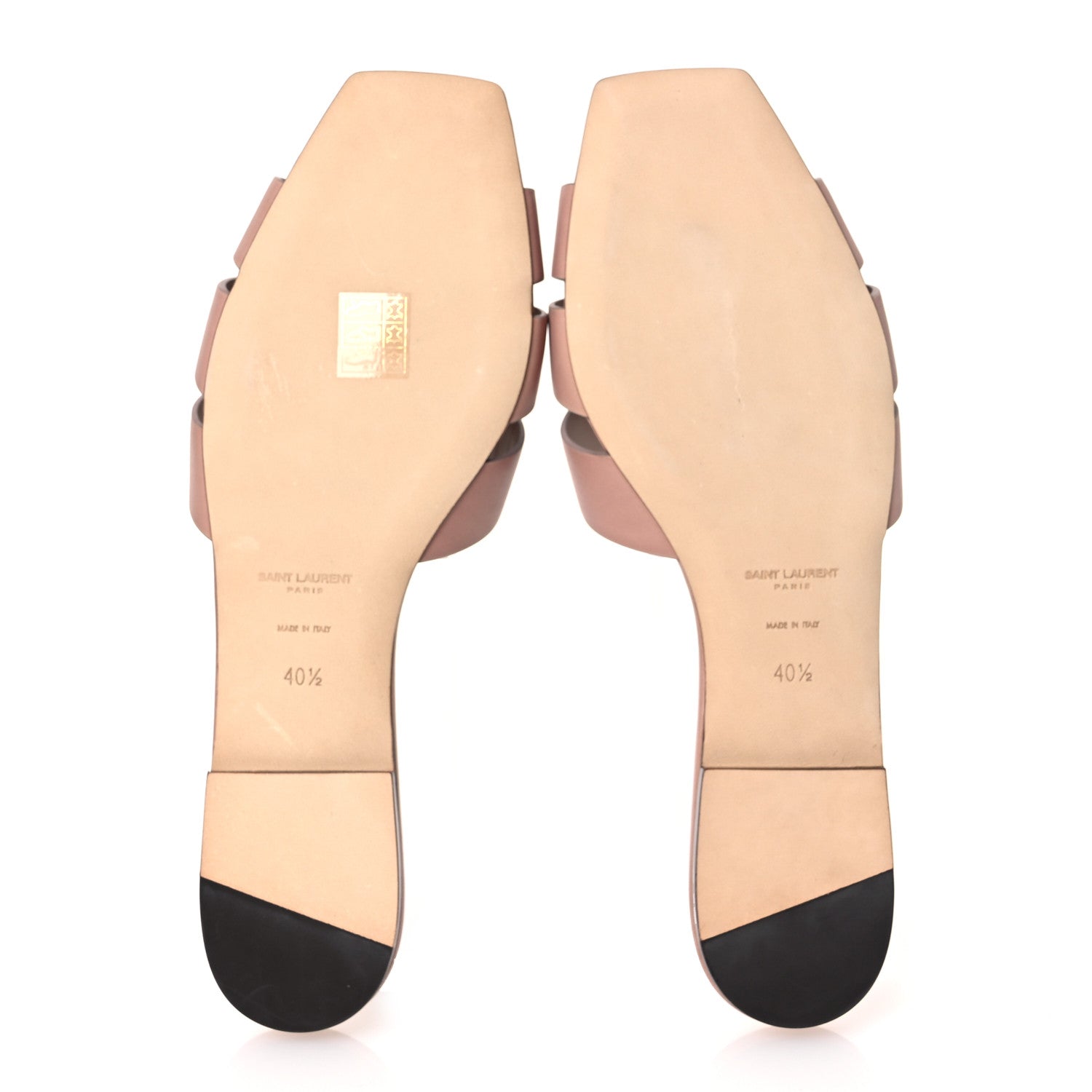 Saint Laurent Calfskin Tribute 05 Slide Sandals 40.5 Nude 7 of 14