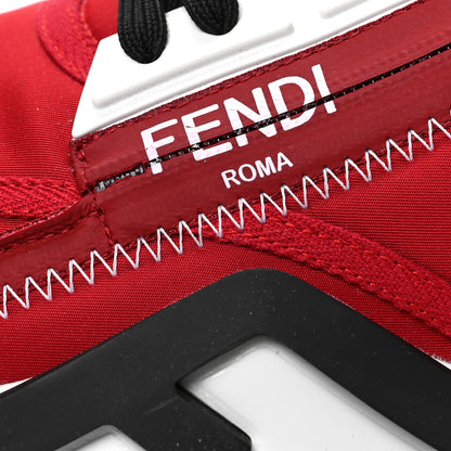 Fendi Nylon Lycra FF Mens Fendi Flow Low Top Sneakers 8 Rosso Tobacco Black 7 of 9