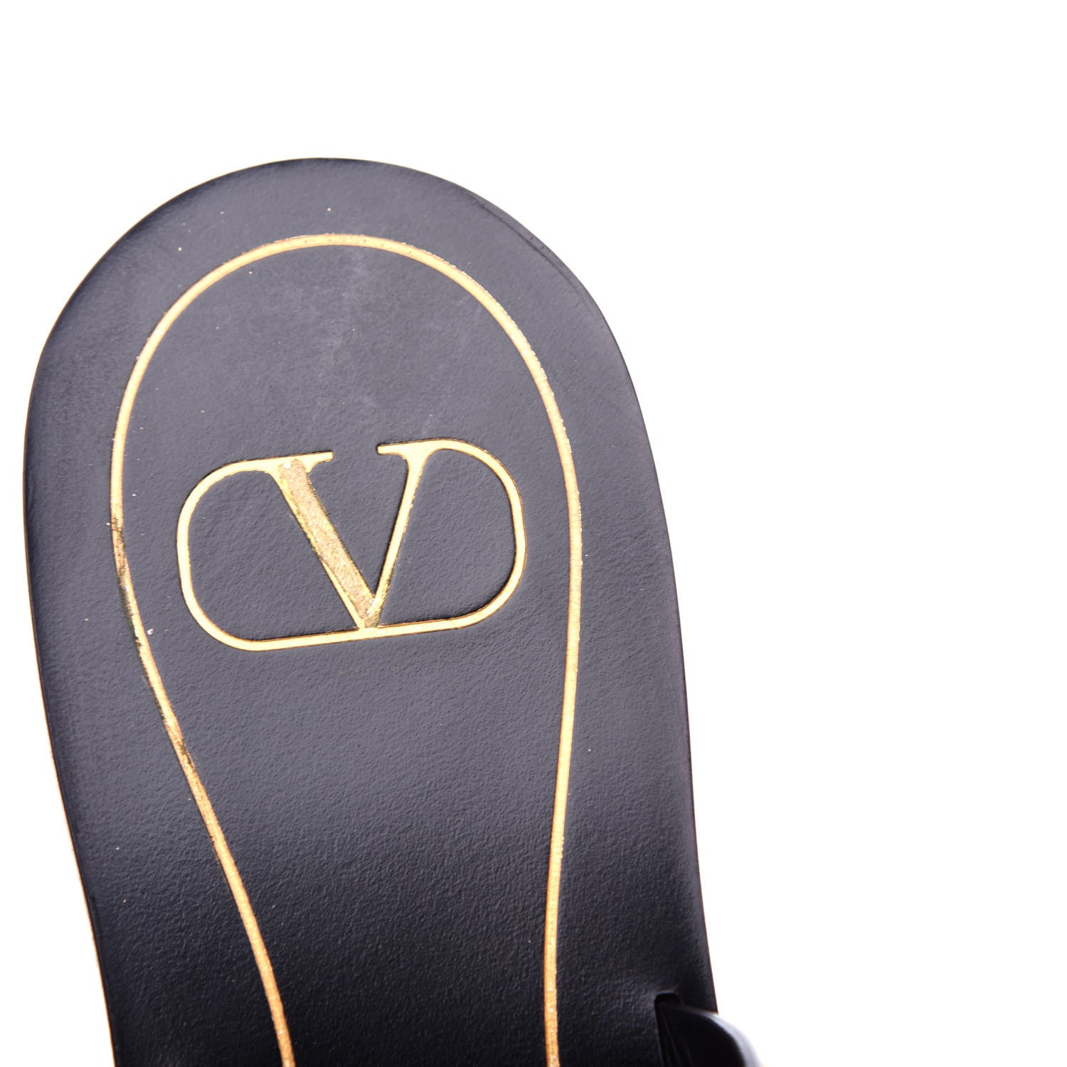 Valentino Garavani Calfskin Rockstud Flair Caged Flat Slide Sandals 36.5 Black 8 of 10