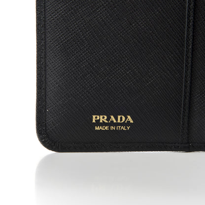 Prada Saffiano Metal Compact Wallet Black 7 of 8