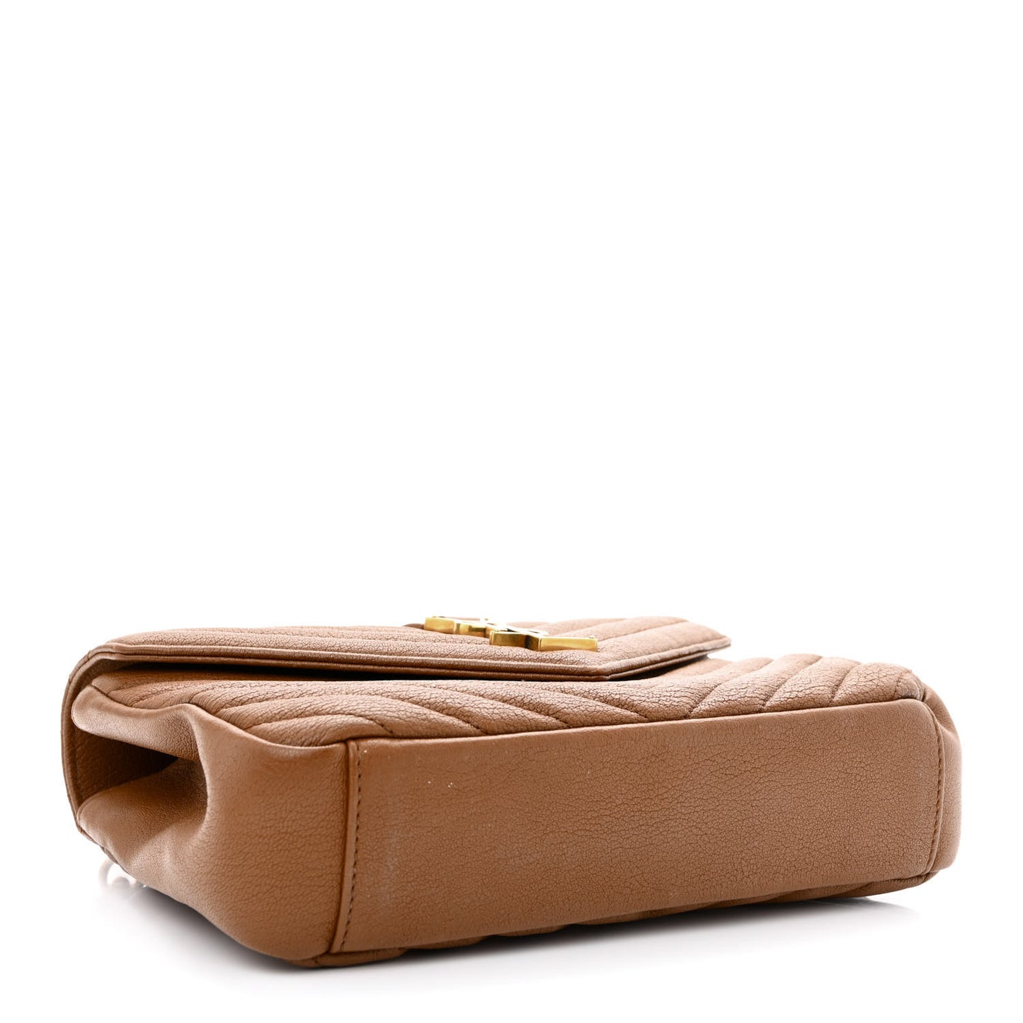 Sheepskin Matelasse Chevron Monogram Medium College Bag Brick