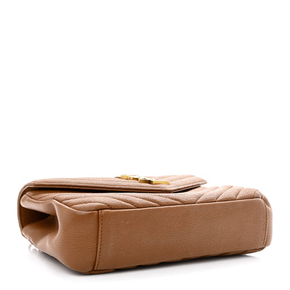 Saint Laurent Sheepskin Matelasse Chevron Monogram Medium College Bag Brick 4 of 10