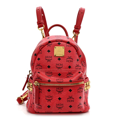 MCM Visetos Side Stud X-Mini Stark Bebe Boo Backpack Corail 1 of 13