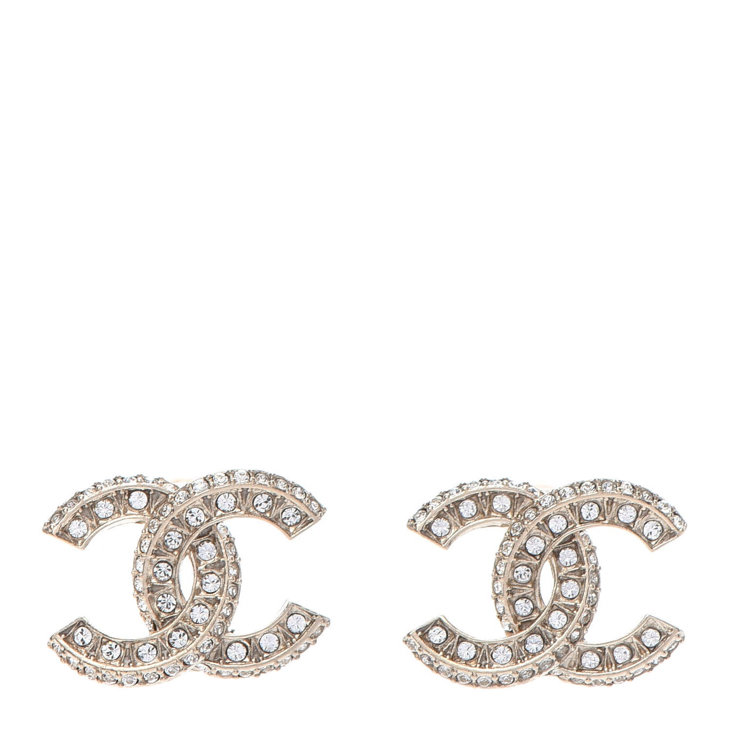 Crystal Timeless CC Earrings Light Gold