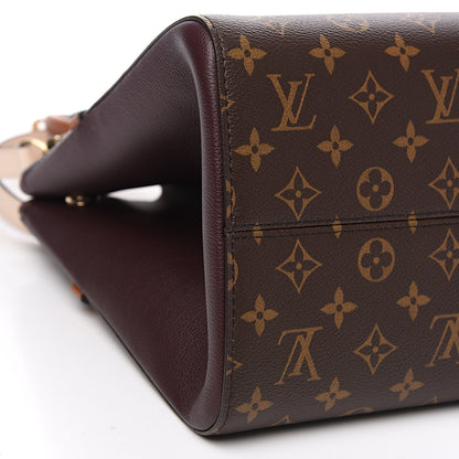 Louis Vuitton Calfskin Monogram Fold Tote MM Black Wine Cream 6 of 9