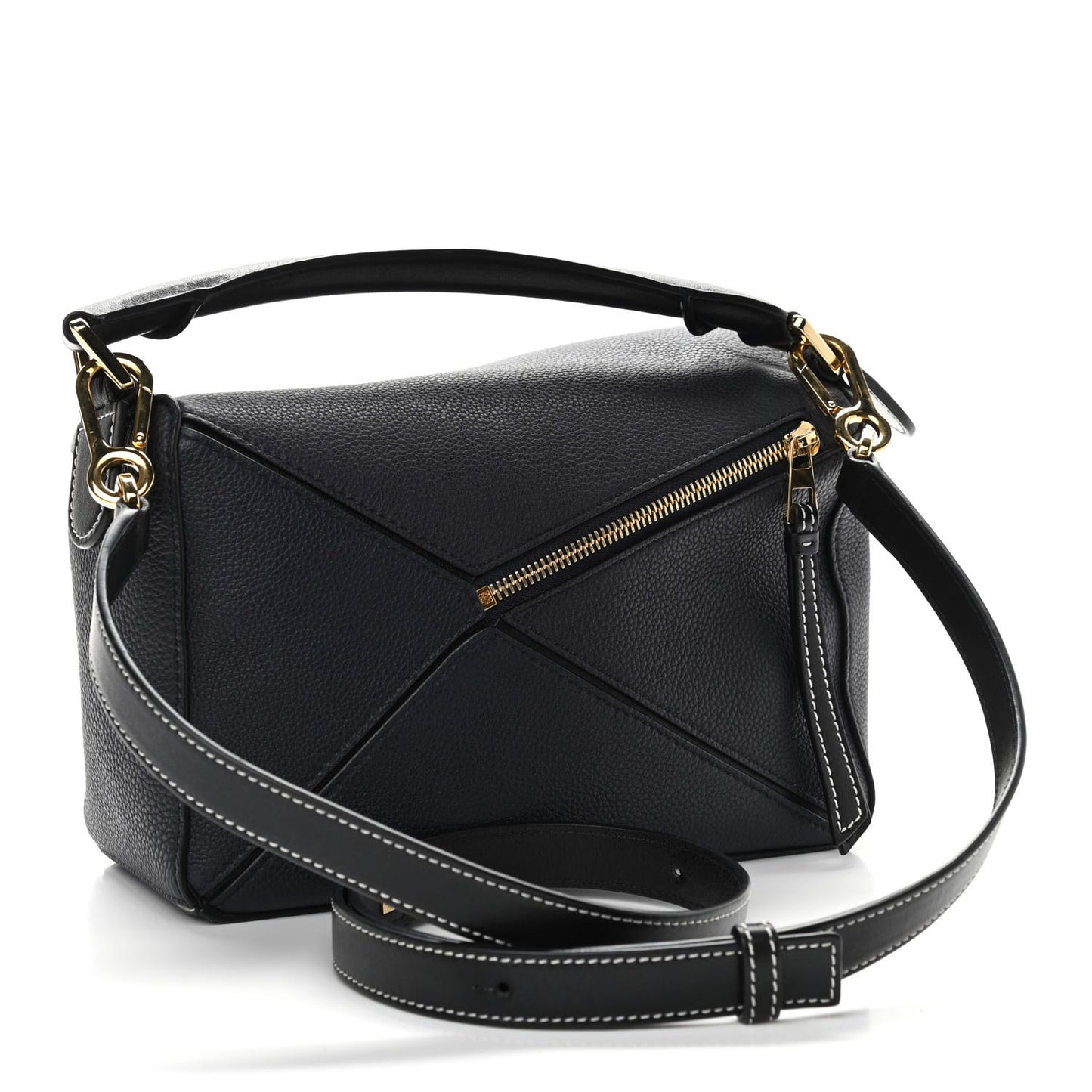 Calfskin Small Puzzle Bag Midnight Blue Black