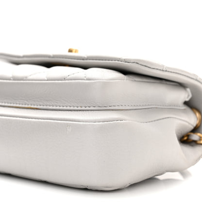 Chanel Calfskin Quilted Top Handle Flap Light Grey 10 of 11