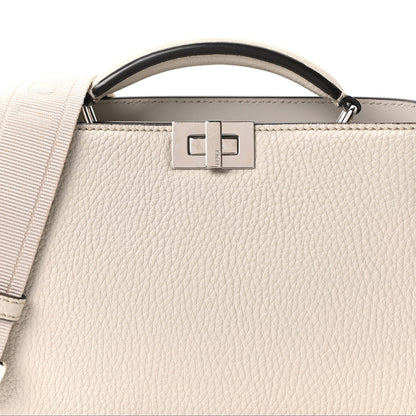 Fendi Cuoio Romano Vitello Cover Bi-Color Peekaboo I See U X Cross Satchel Ghiaia Oliva 7 of 9