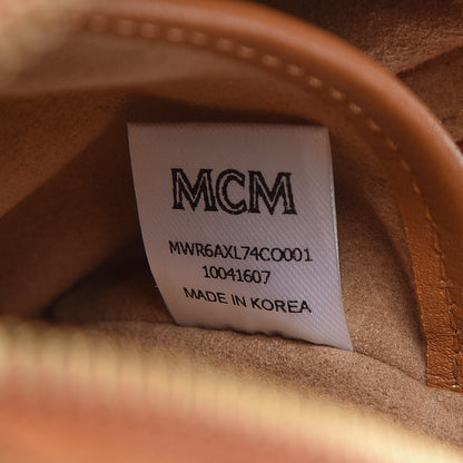MCM Visetos Camera Crossbody Bag Cognac 10 of 14