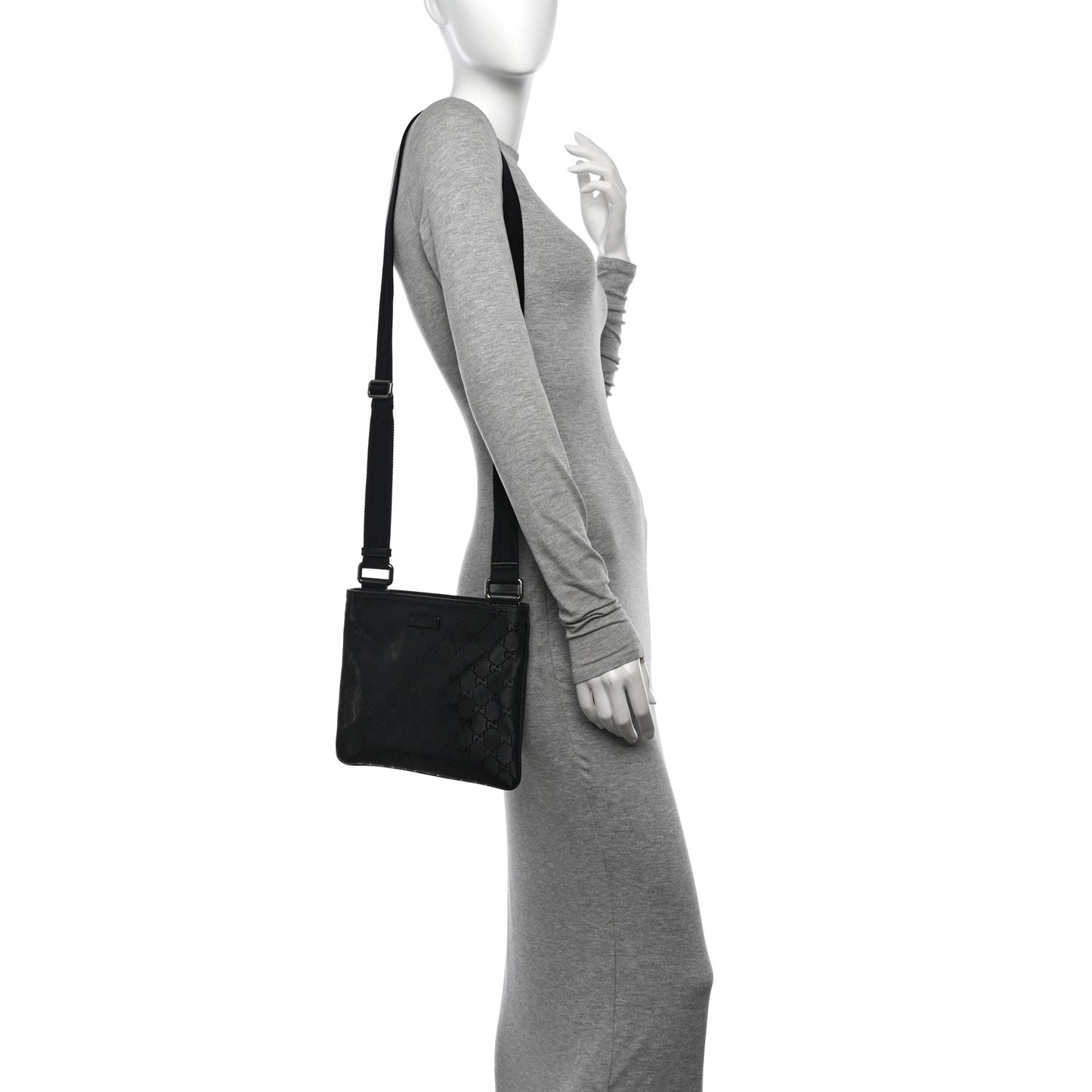 Imprime Monogram Small Flat Messenger Bag Black
