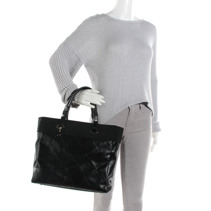 Chanel Coated Canvas Quilted Large Paris Biarritz Tote Black 2 of 7