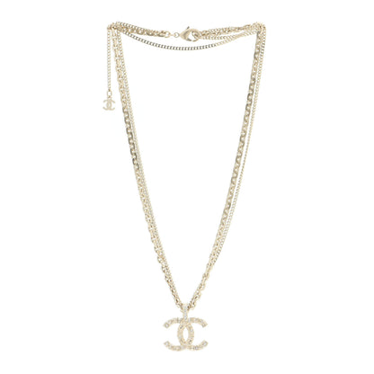 Chanel Crystal CC Multi Strand Chain Necklace Gold 5 of 14