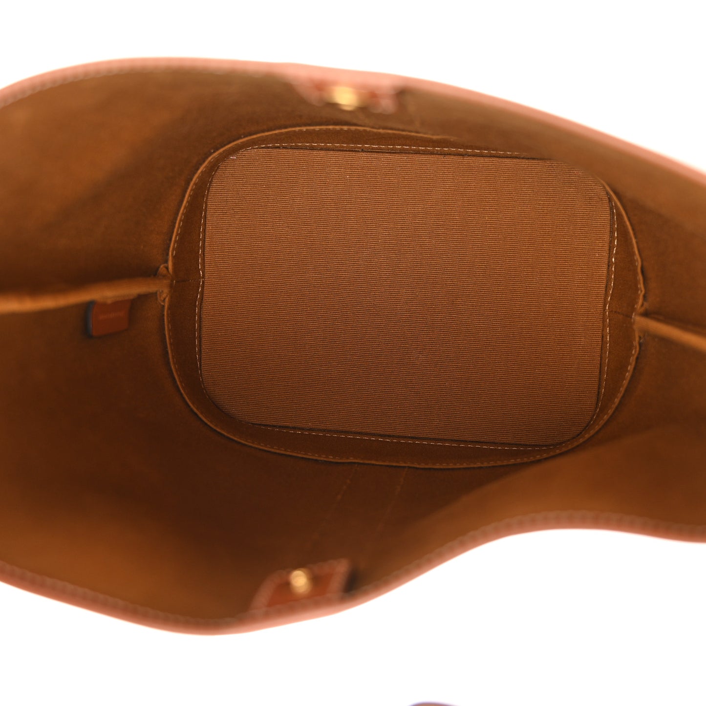 Triomphe Canvas Calfskin Small Bucket Bag Tan