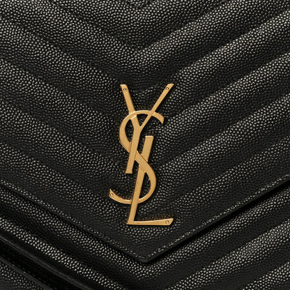 Saint Laurent Grain De Poudre Matelasse Chevron Monogram Envelope Clutch Black 8 of 8