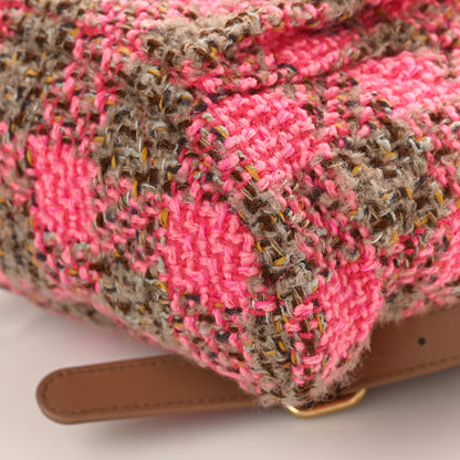 Chanel Wool Tweed Elegant Backpack Pink Brown 9 of 9