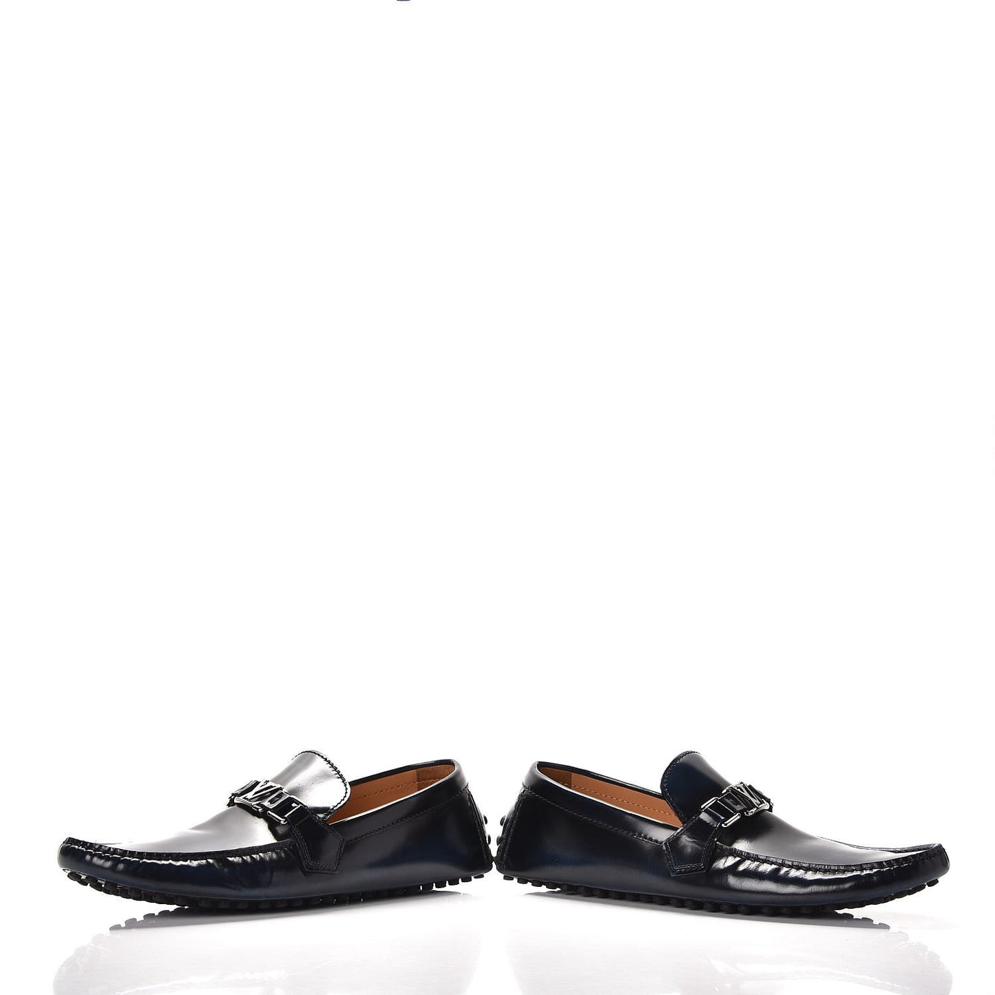 Mens Glazed Calfskin Hockenheim Moccasin Loafers 9 Black