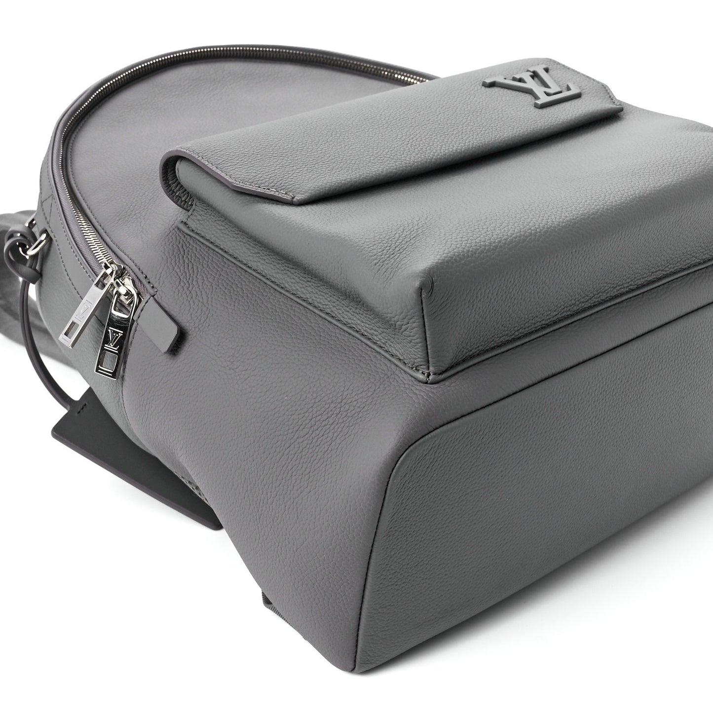Grained Calfskin Aerogram Takeoff Backpack Grey
