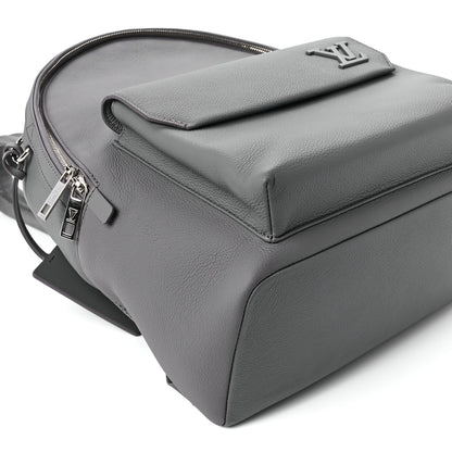 Louis Vuitton Grained Calfskin Aerogram Takeoff Backpack Grey 12 of 13
