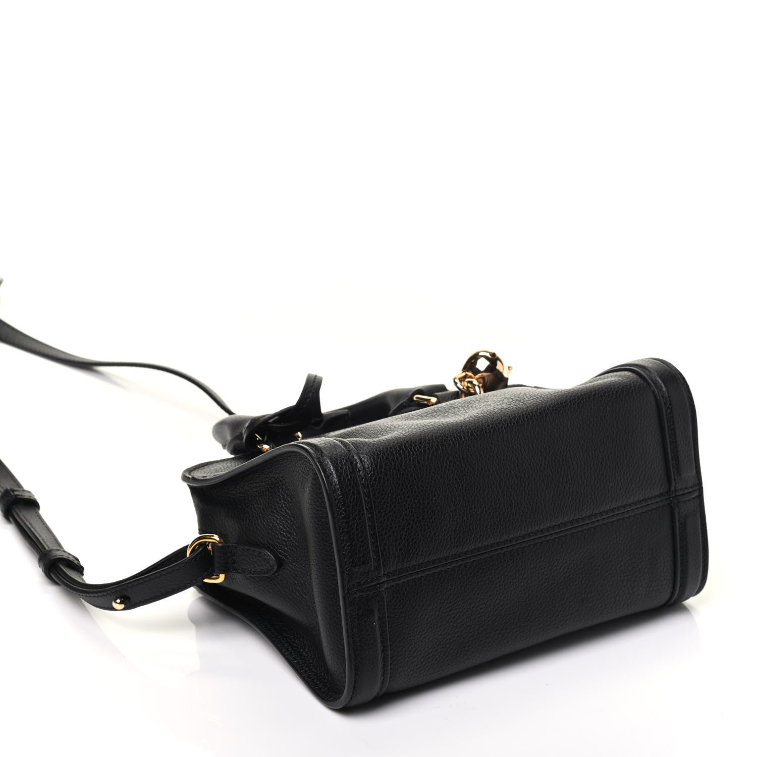 Alexander McQueen Pebbled Calfskin Mini Padlock Tote Black 5 of 10