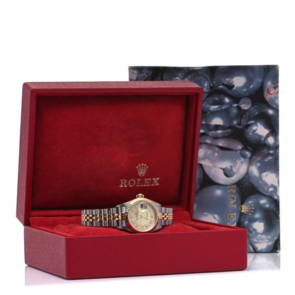 Rolex Stainless Steel 18K Yellow Gold Mother of Pearl 26mm Oyster Perpetual Datejust Watch Champagne 79173 5 of 5