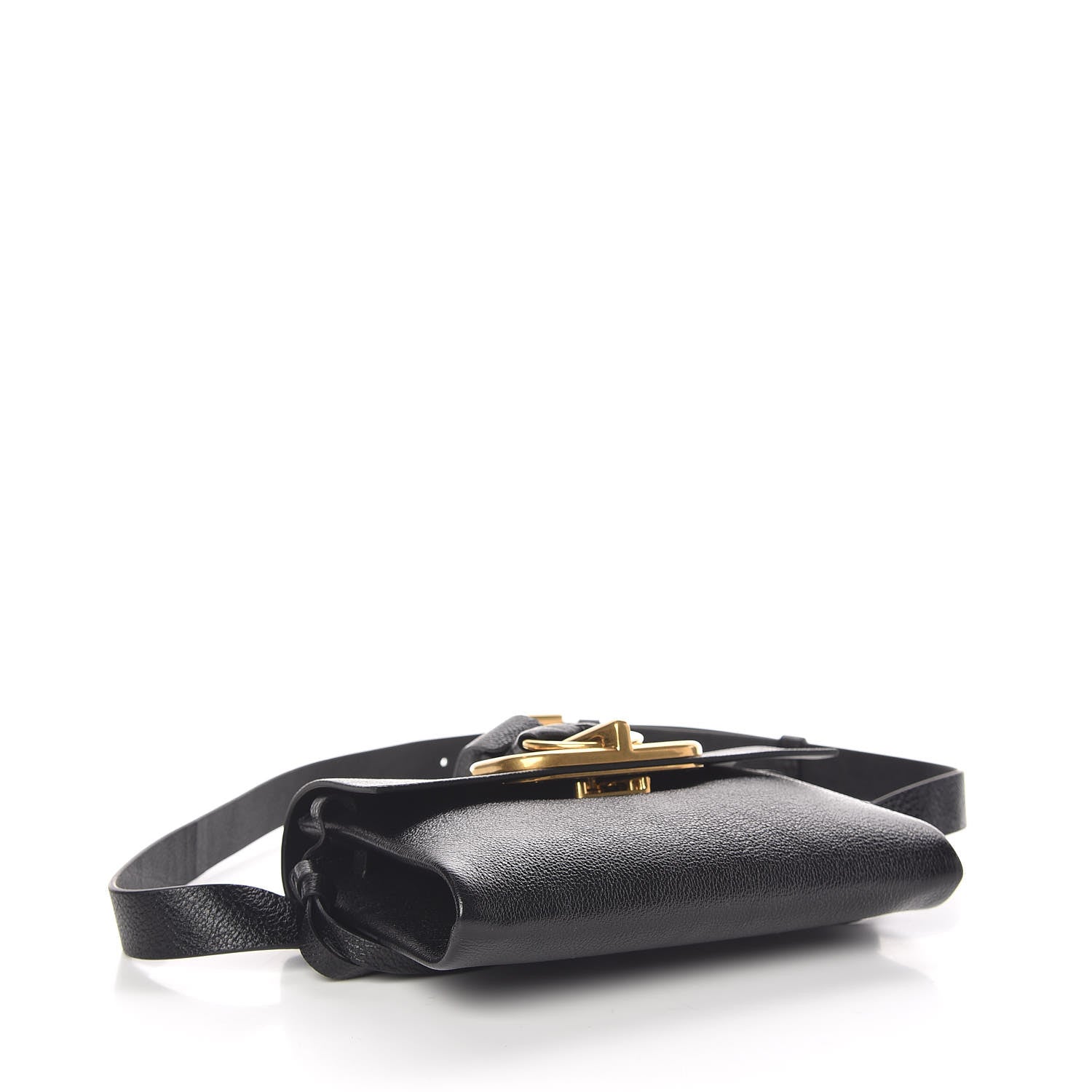Valentino Garavani Textured Patent Calfskin VRing Belt Bag Black 4 of 9
