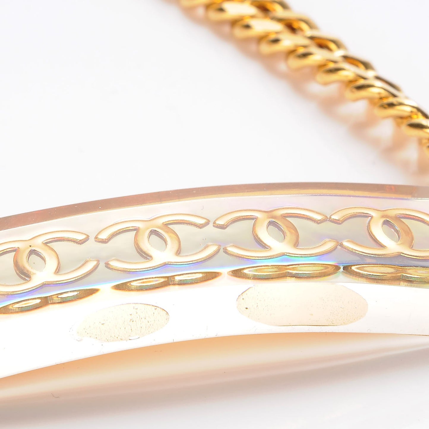 Chain Iridescent Resin CC Belt Gold