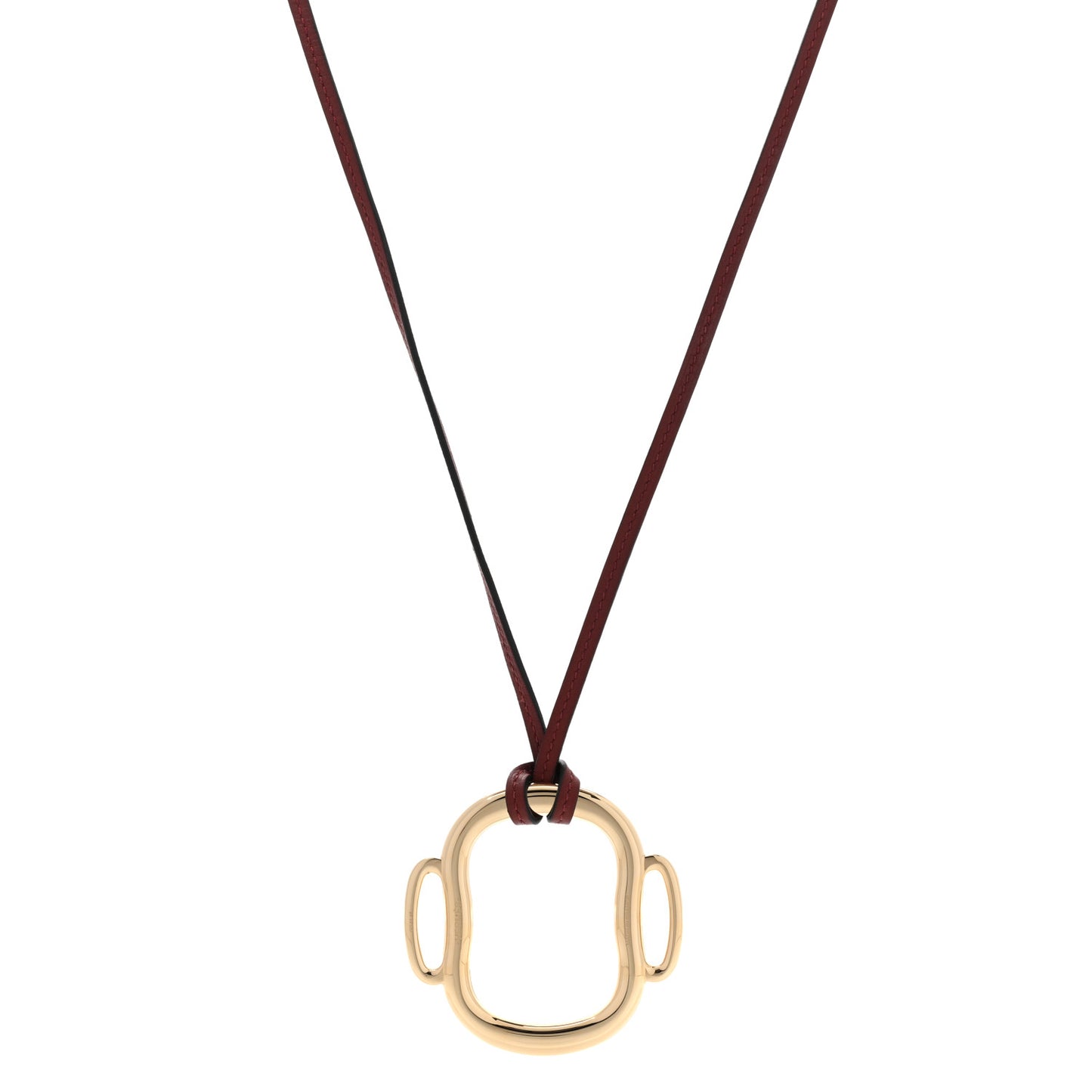 Permabrass Swift Bouclerie Pendant Necklace Gold Rouge H