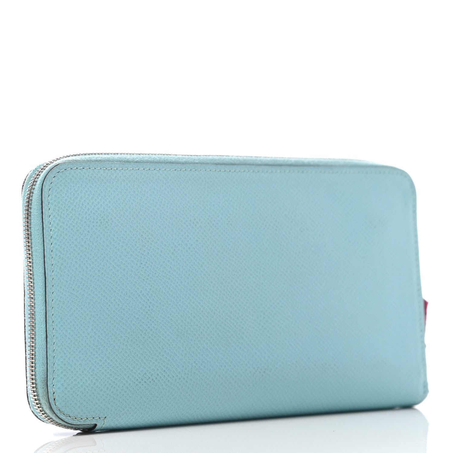 Hermes Epsom Silk'In Wallet Bleu Atoll Rose Tyrien 2 of 7
