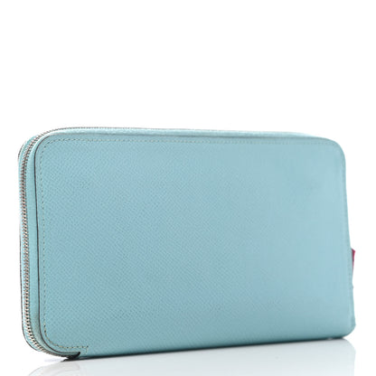 Hermes Epsom Silk'In Wallet Bleu Atoll Rose Tyrien 2 of 7