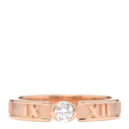 Tiffany 18K Rose Gold Diamond Narrow Atlas Closed Ring 46 3.75 1 of 5
