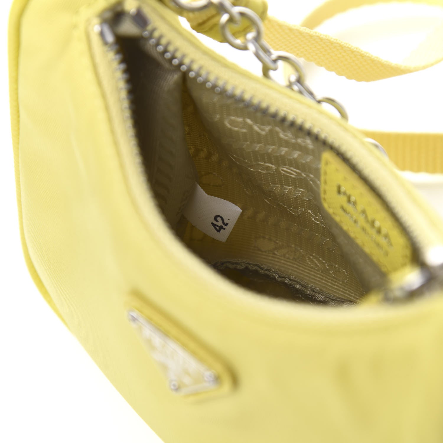 Prada Tessuto Nylon Saffiano Mini Re-Edition 2000 Shoulder Bag Ananas 6 of 10