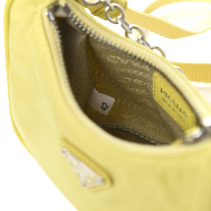 Prada Tessuto Nylon Saffiano Mini Re-Edition 2000 Shoulder Bag Ananas 6 of 10