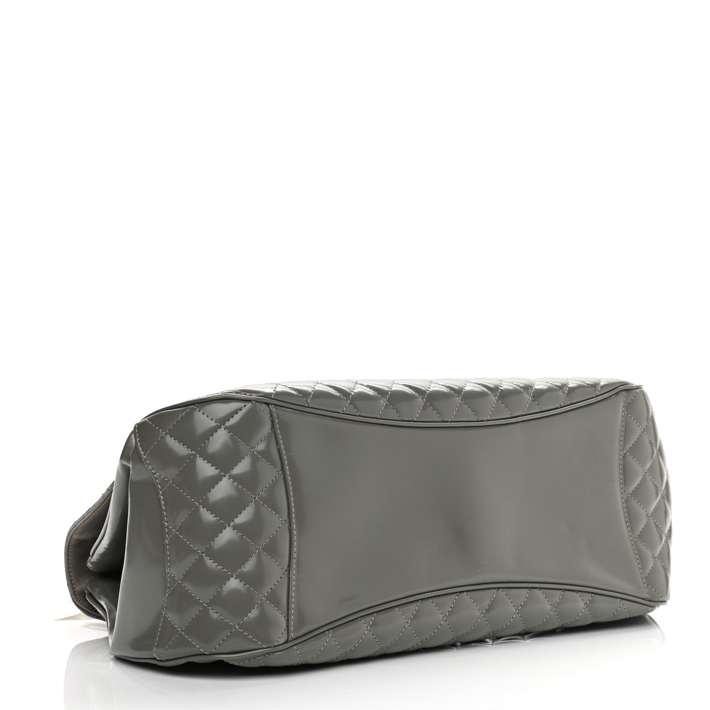 Glazed Calfskin Mademoiselle Lock Kelly Flap Bag Grey