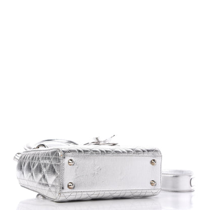 Christian Dior Metallic Grained Calfskin Cannage Small Lucky Badges My Lady Dior Silver 4 of 9