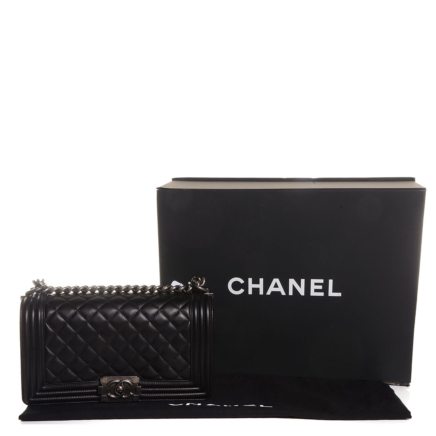Chanel Lambskin Quilted Medium Boy Flap Black 5 of 8