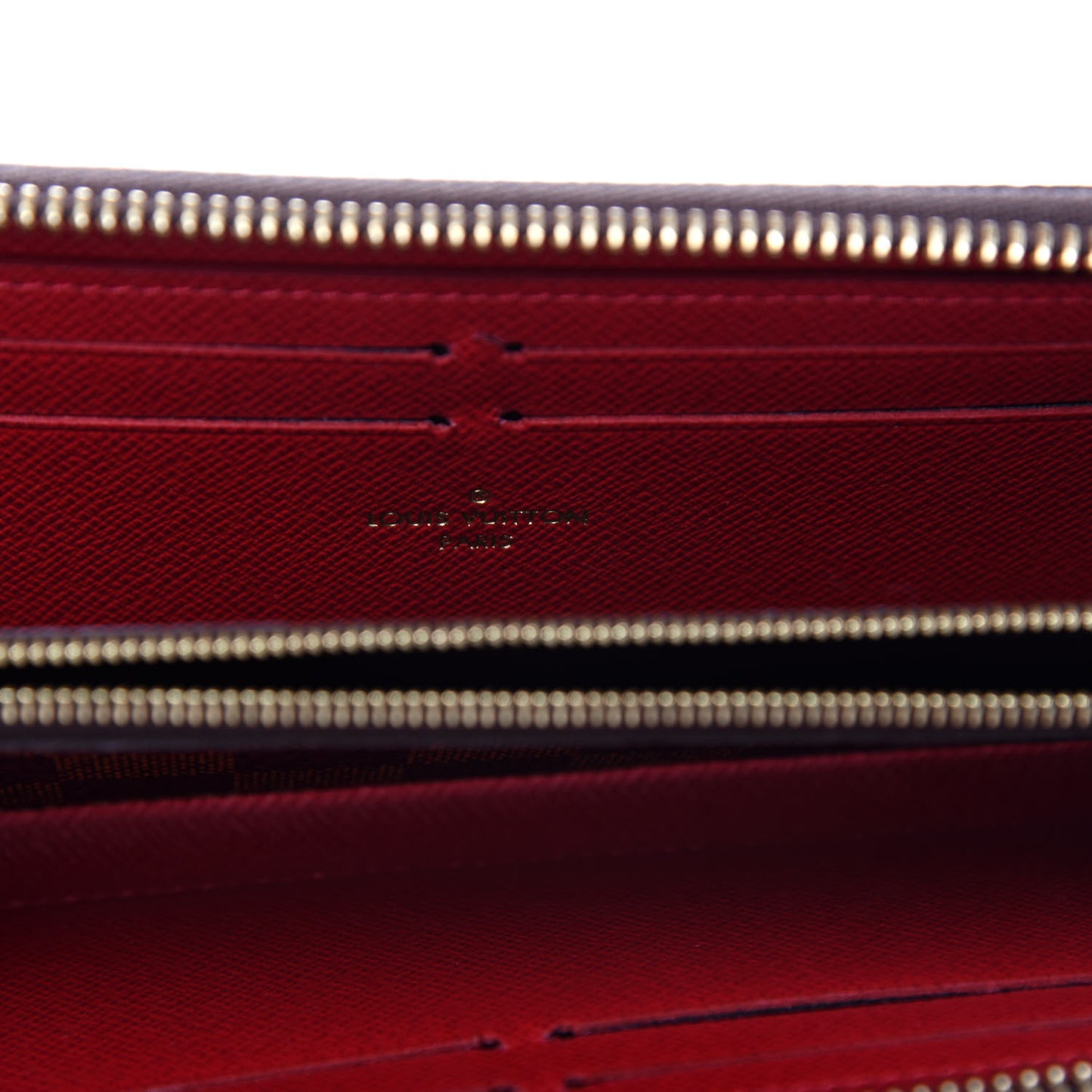 Damier Ebene Clemence Wallet Cherry