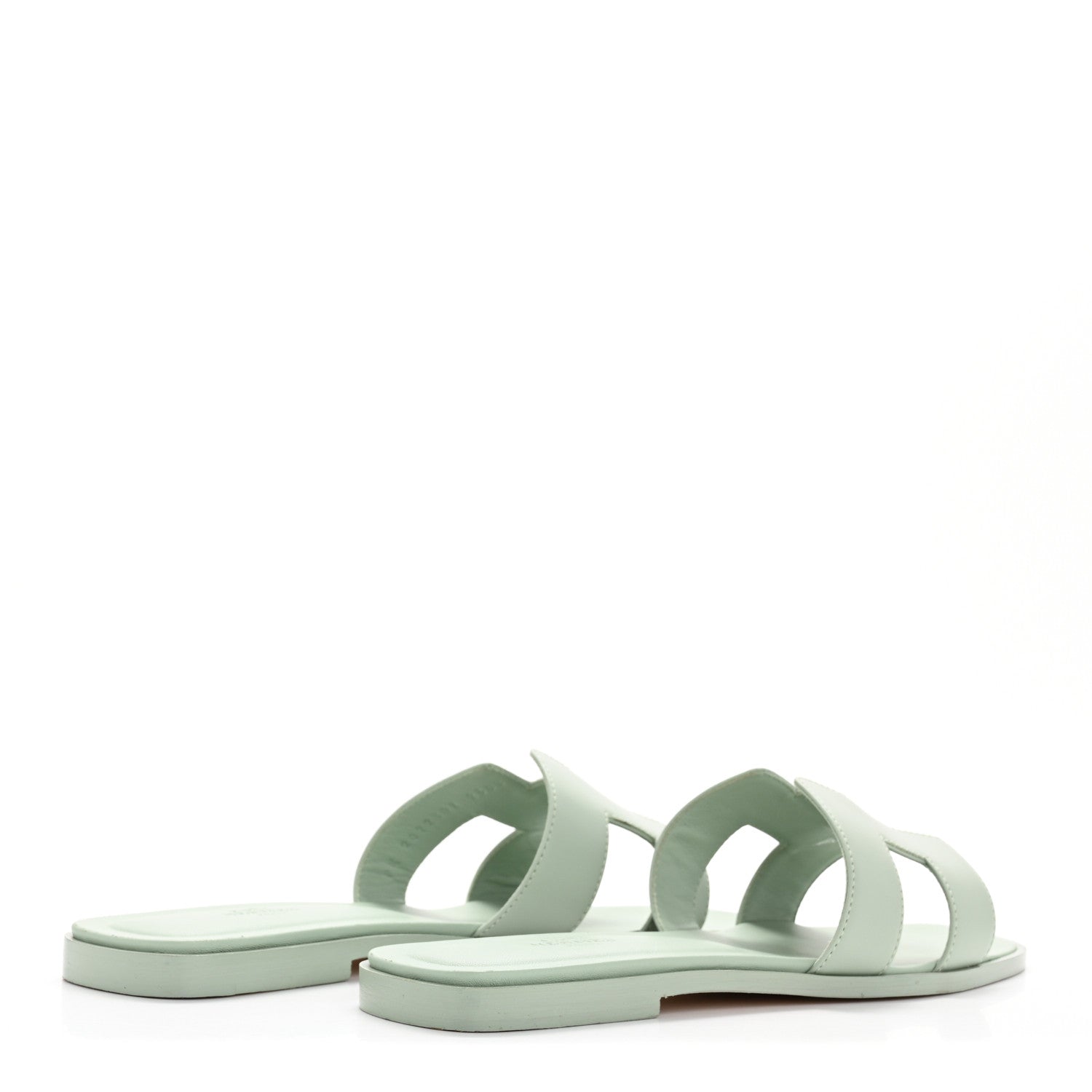 Hermes Calfskin Oran Sandals 39 Vert D'eau 5 of 9