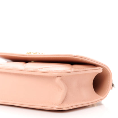 Chanel Lambskin Quilted Chanel 19 Flap Phone Holder With Chain Pink 11 of 11