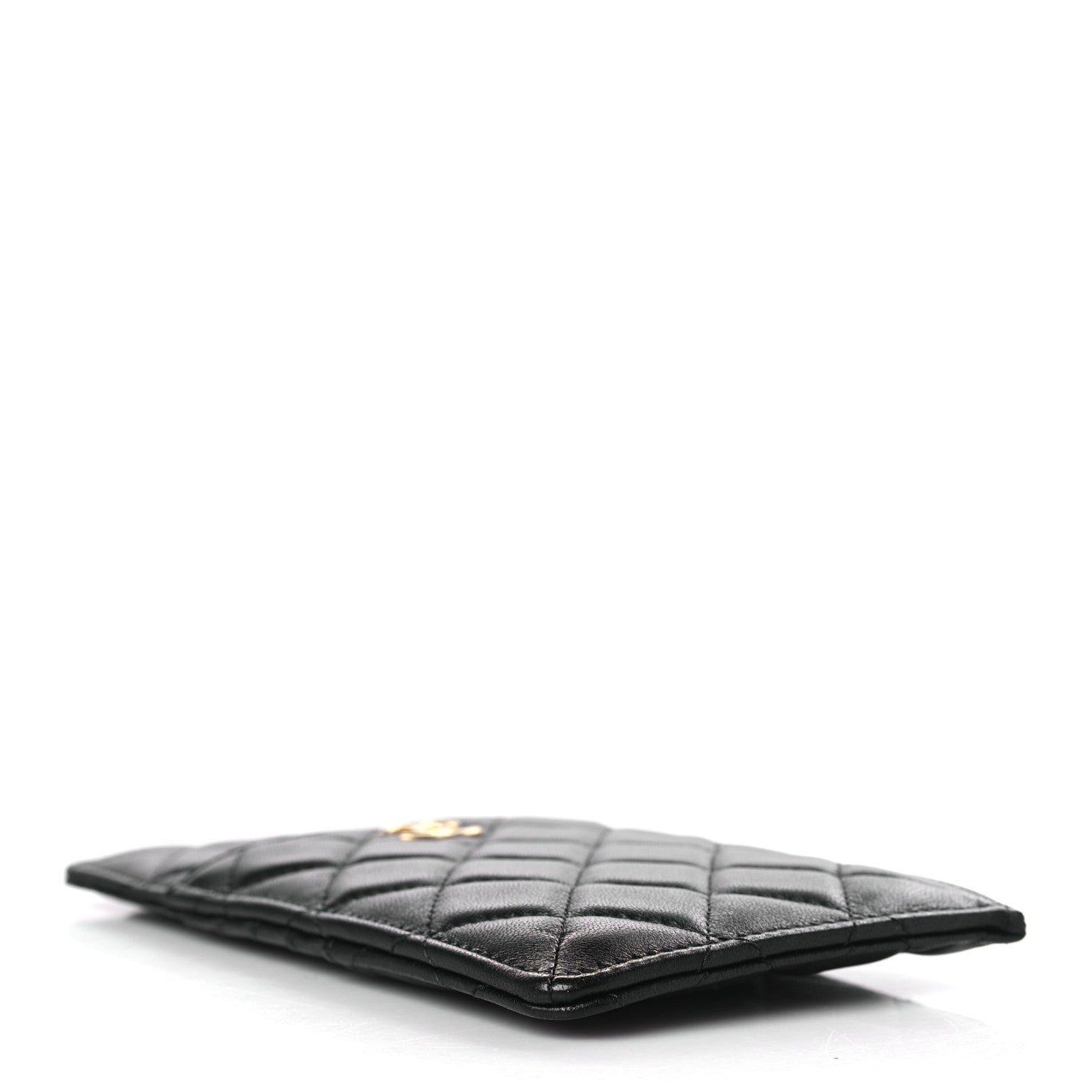 Chanel Lambskin Quilted Egyptian Amulet Classic Flat Wallet Pouch Black 4 of 7
