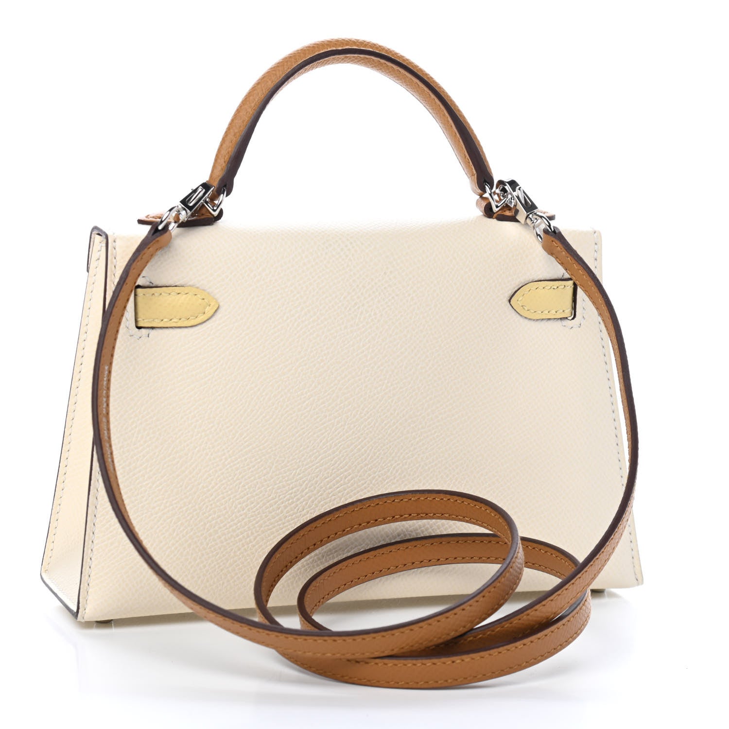Hermes Epsom Mini Kelly Sellier 20 Nata Jaune Poussin Sesame 3 of 12