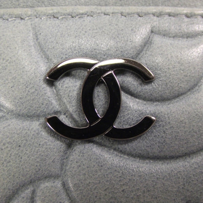 Chanel Lambskin Camellia Card Holder Blue 9 of 9