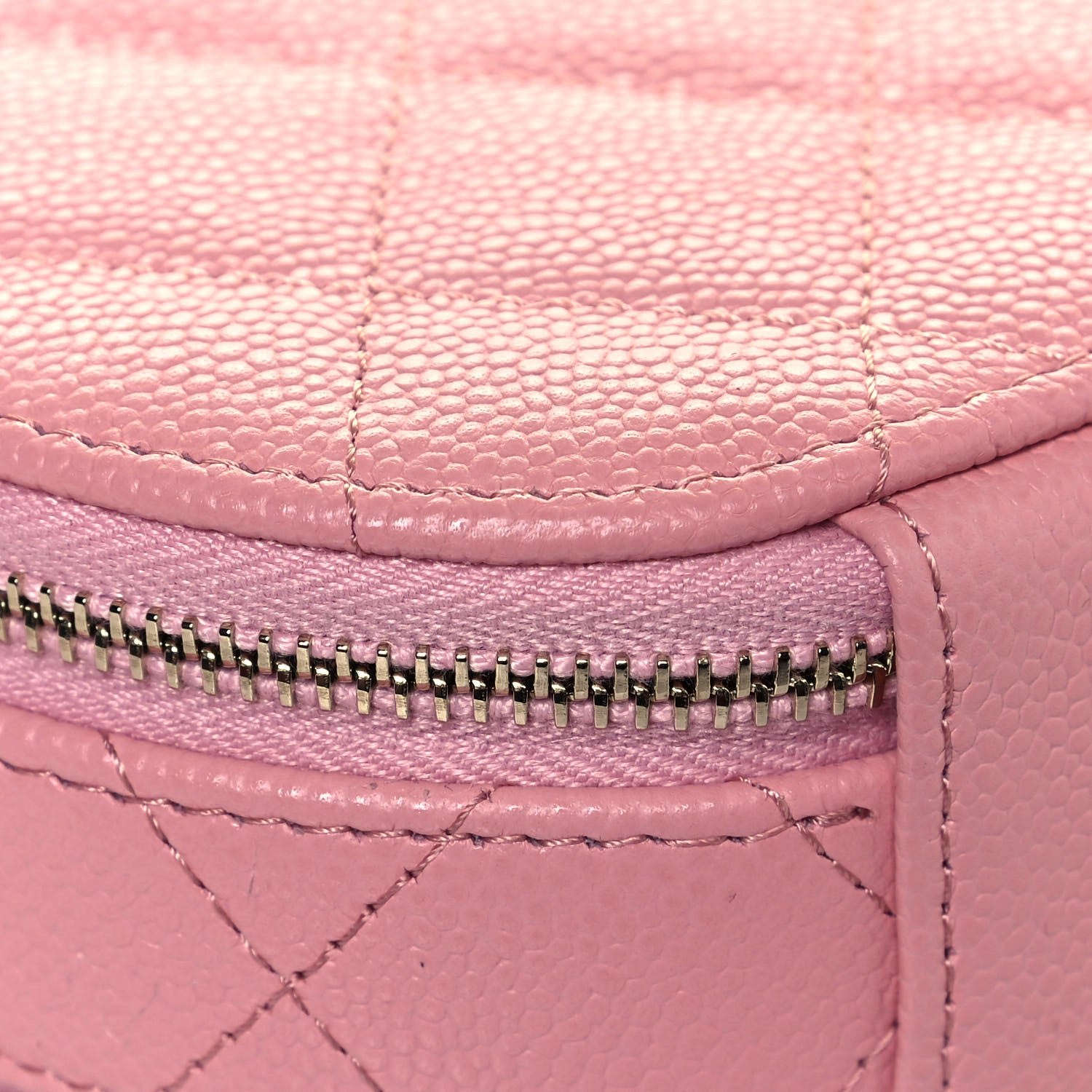 Chanel Caviar Quilted Round Handle With Care Vanity With Chain Pink 11 of 14