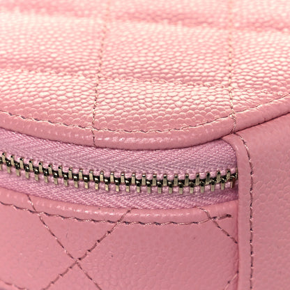 Chanel Caviar Quilted Round Handle With Care Vanity With Chain Pink 11 of 14
