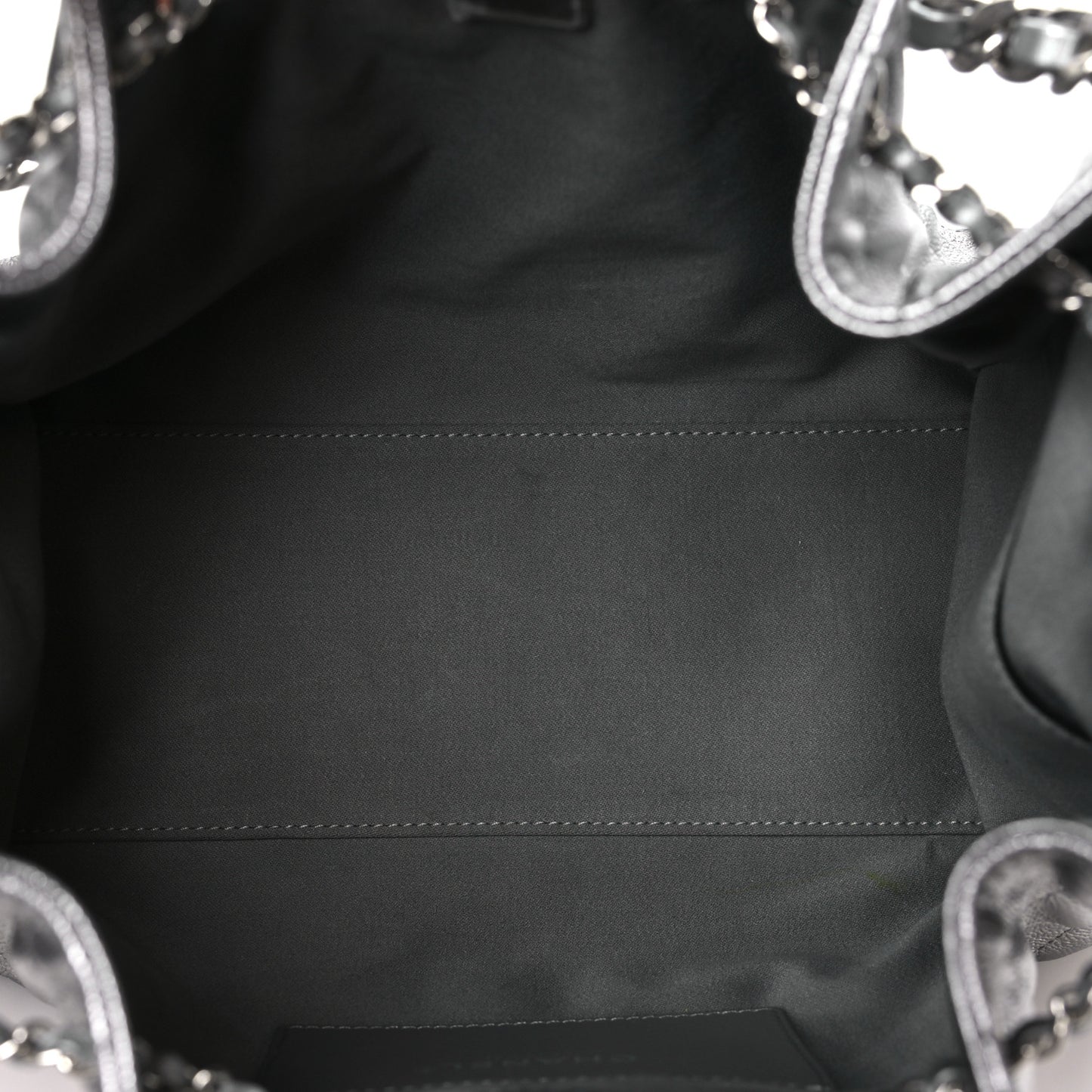 Metallic Caviar Quilted Small Chanel 25 Handbag Silver